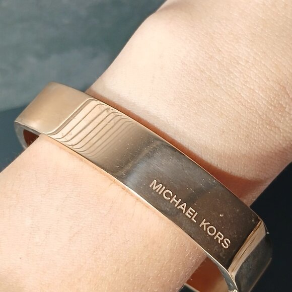 Michael Kors Rose Gold Tone Link Chain & Bangle Bracelet Set 8"/2.25" 139.6g - Picture 2 of 16